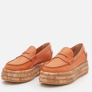 Tod's Raffia Platform Loafers